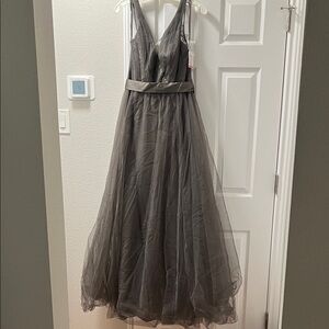 White by Vera Wang Gray Maxi Dress